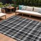 Edge Collections - 9' x 12' - Black - Plaid Washable Non-Skid Area Rug for Indoor and Outdoor Use - 1 Piece